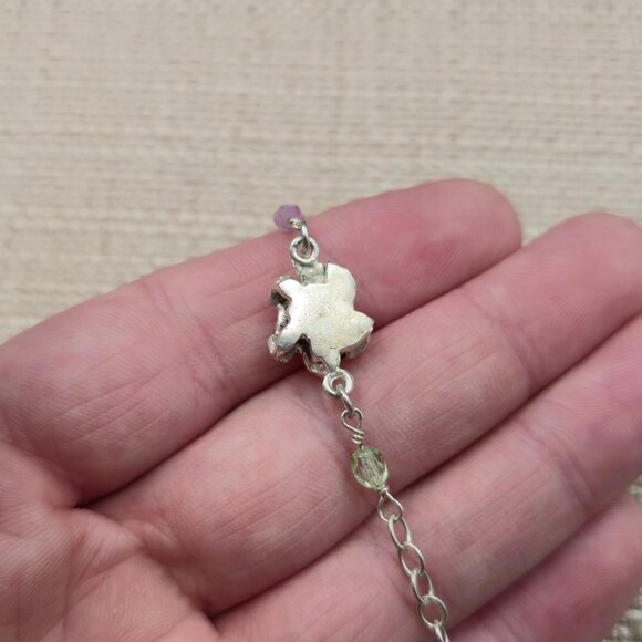 19.5 Inch Sterling Silver Genuine Pearls Flower Clasp Necklace A6583 - Picture 5 of 7